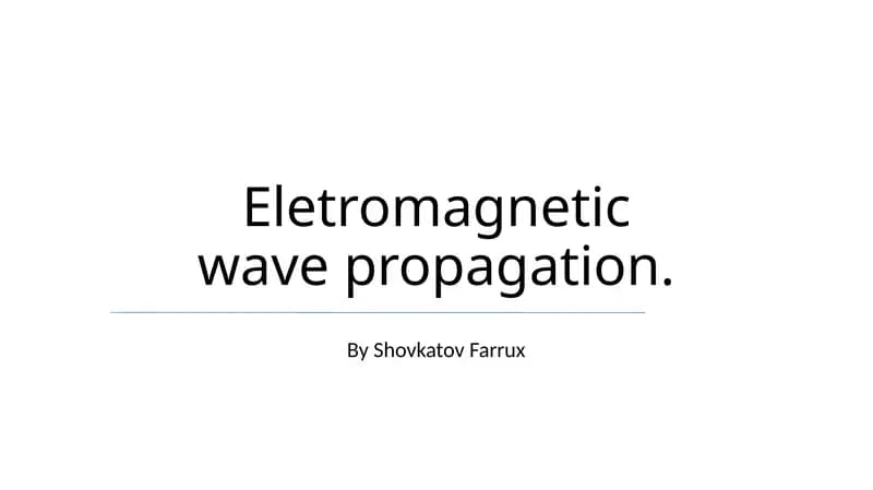 Eletromagnetic wave propagation