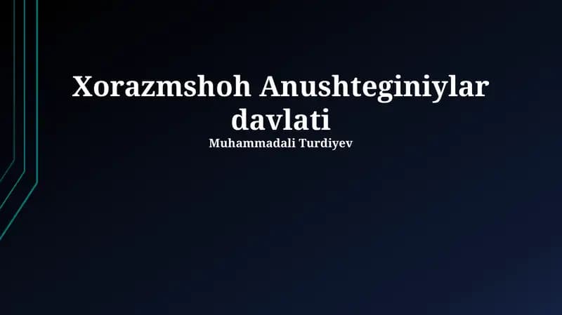 Xorazmshohlar Davlatining Siyosiy Tuzulimi