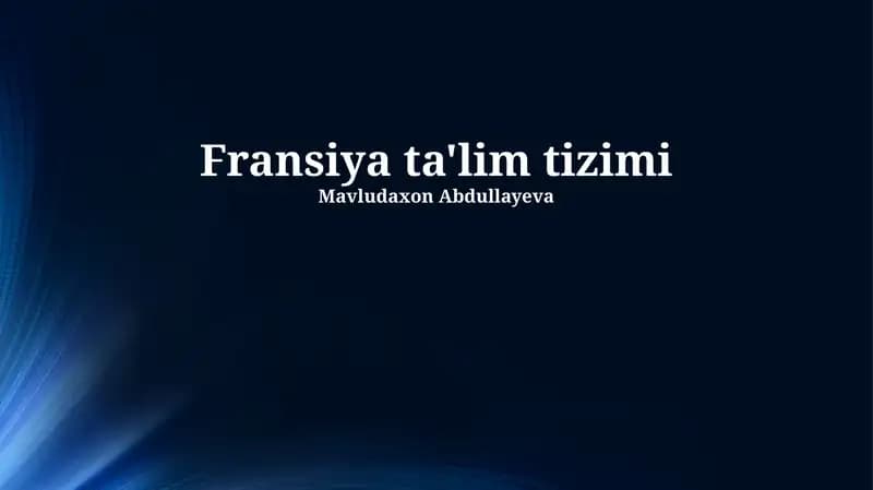 Fransiya ta'lim tizimi