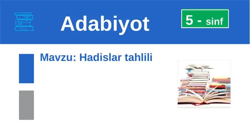 5-sinf adabiyot Hadislar tahlili