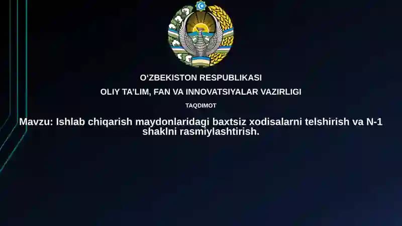 Ishlabchiqarish maydonlarida baxtsiz xodisalar
