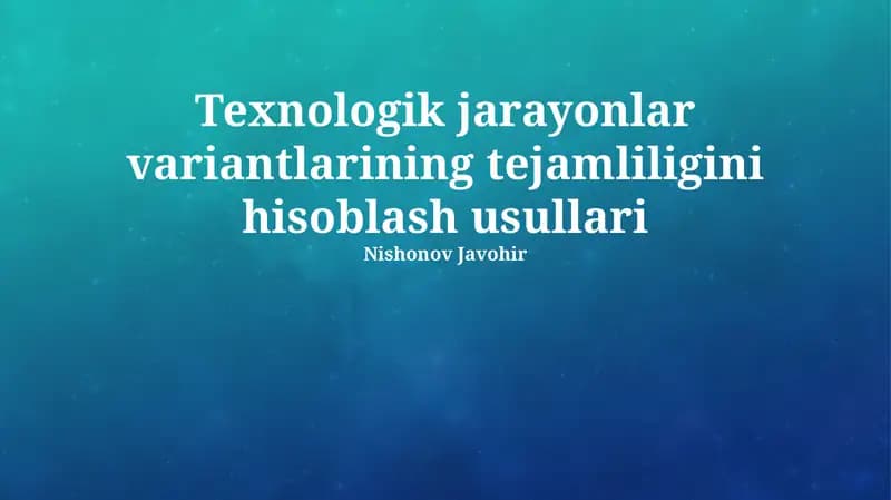 Xarajatlarni Tahlil Qilish va Modellaştirish