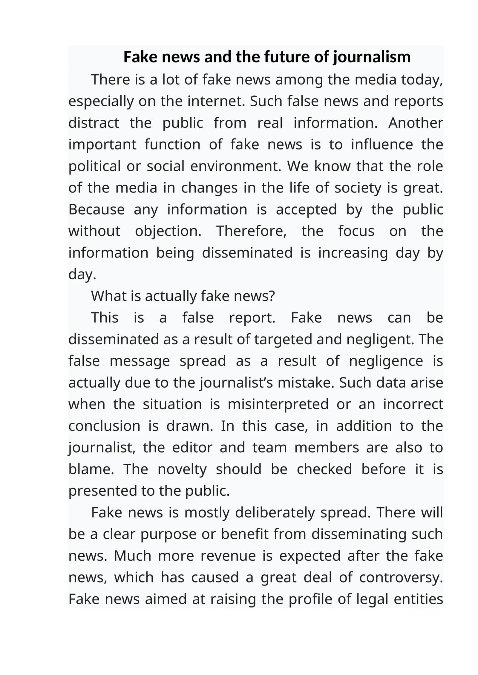 Fake news and the future of journalism
