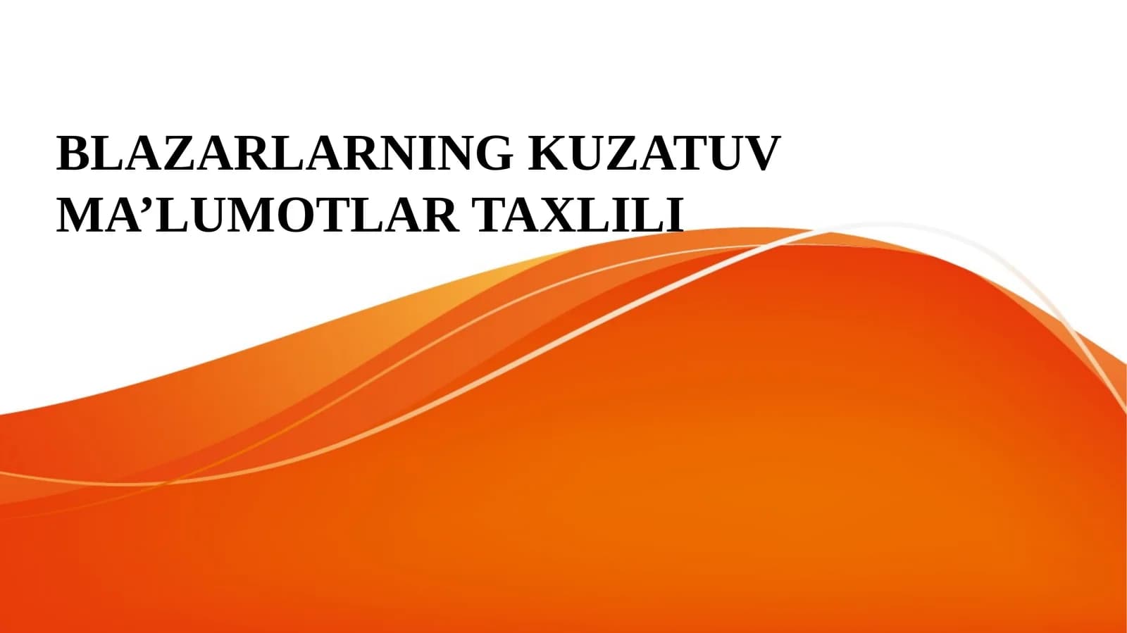 Blazarlarning Kuzatuv Ma'lumotlar Taxlili