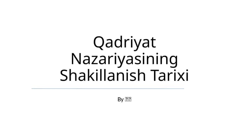 Qadriyat Nazariyasining Shakillanish Tarixi