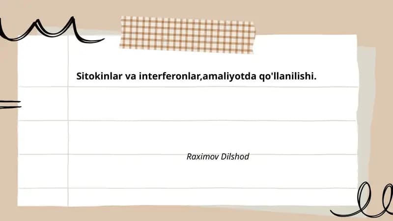 Sitokinlar va interferonlar