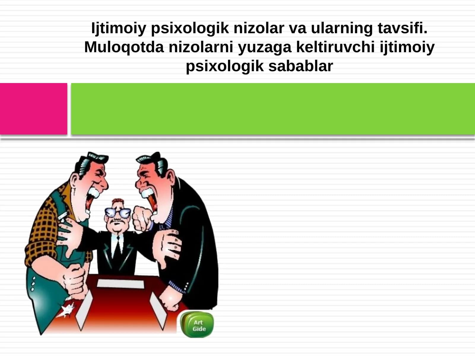 Ijtimoiy psiologik nizolar va ularning tavsifi
