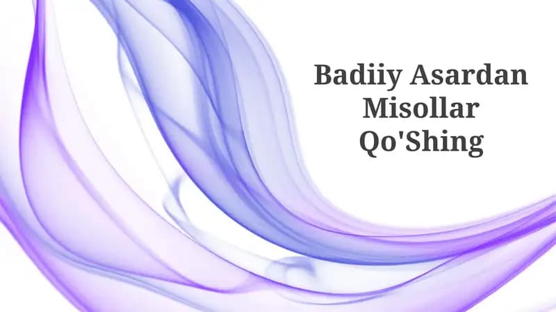 Badiiy Asardan Misollar Qo'Shing