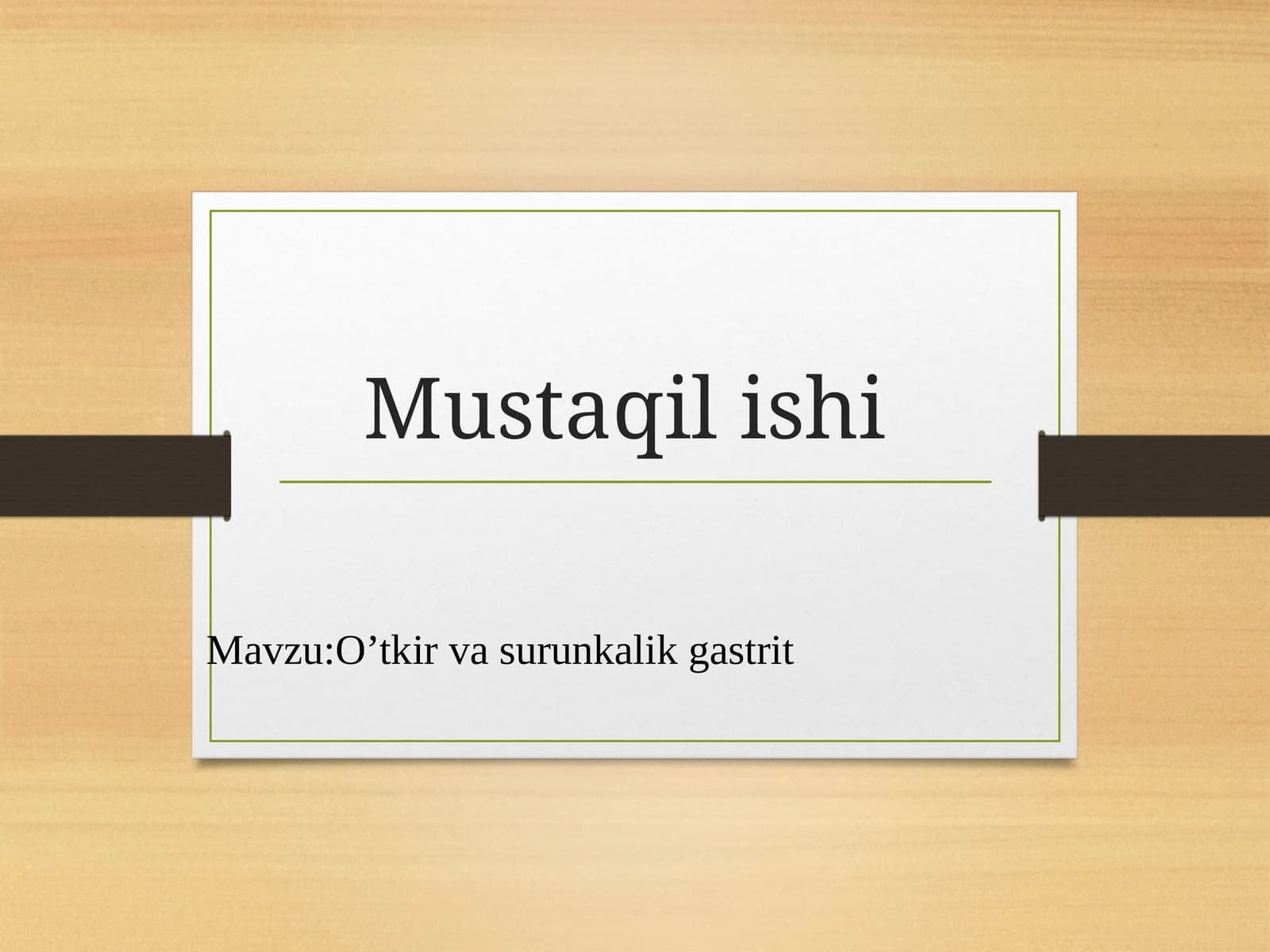 O’tkir va surunkalik gastrit