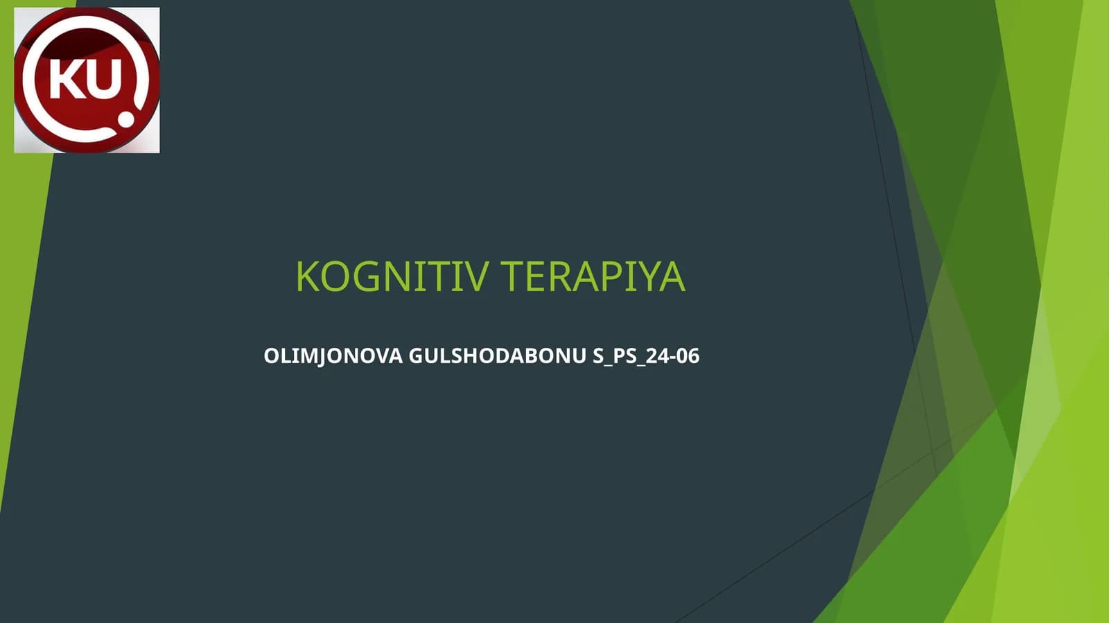 KOGNITIV TERAPIYA