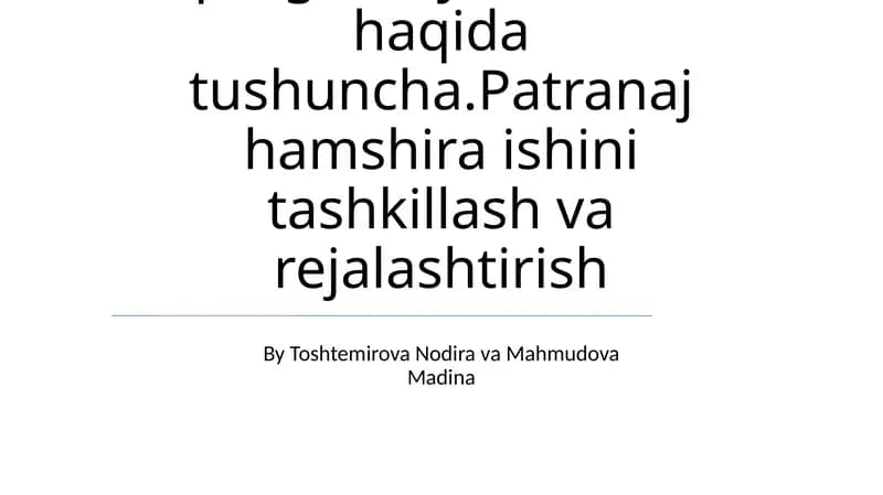 Universal progressiya modeli haqida tushuncha