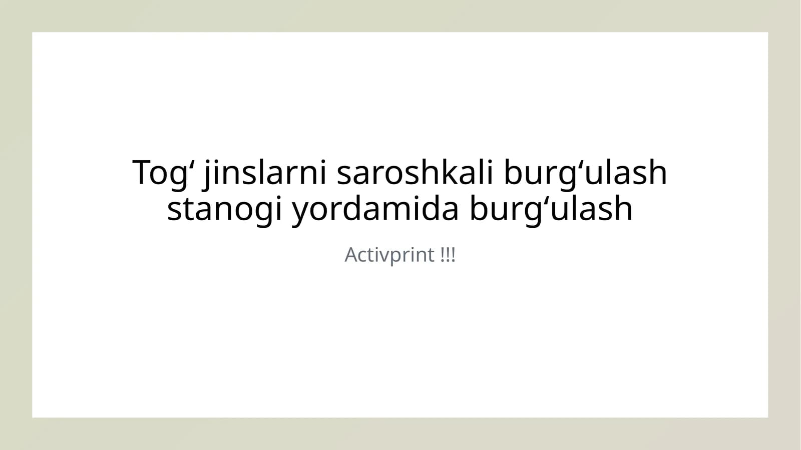 Togʻ jinslarni saroshkali burgʻulash stanogi yordamida burgʻulash