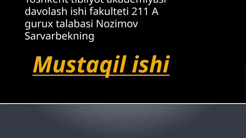 YADRОVIY ZАRАRLАNISH О’CHОG’I