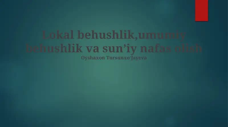 Sun'iy nafas olish usullari