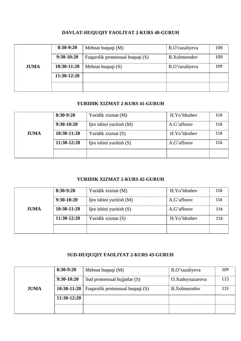 DAVLAT-HUQUQIY FAOLIYAT 2-KURS 40-GURUH