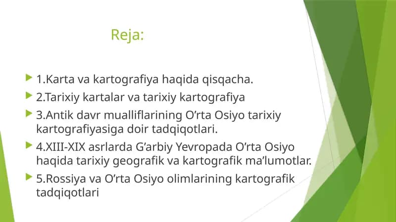 O'rta Osiyo Tarixiy Kartografiyasi