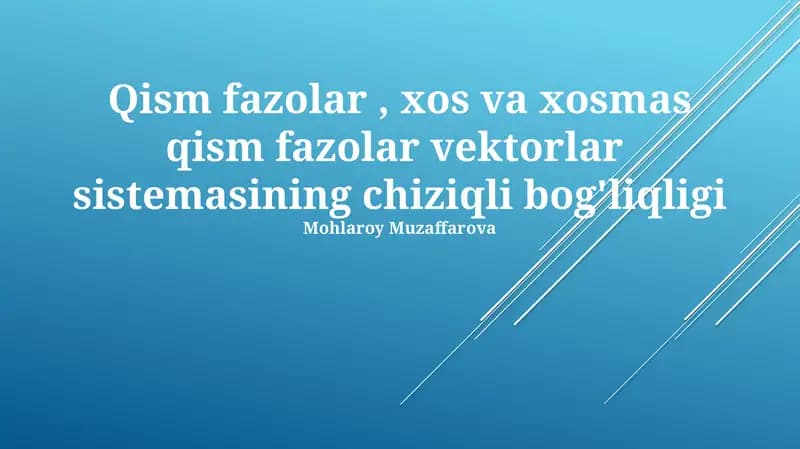 Chiziqli bog'liqlik