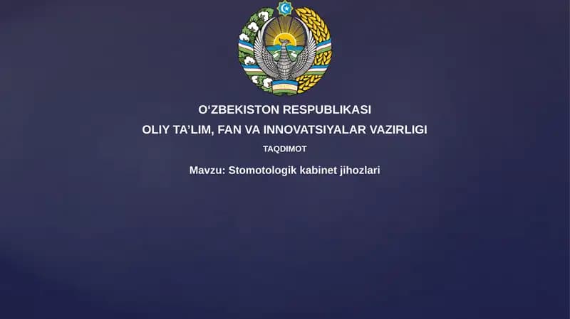 Stomatologik uskunalar