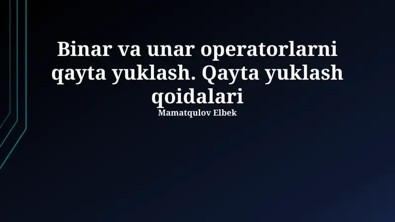 Qayta yuklash qoidalari