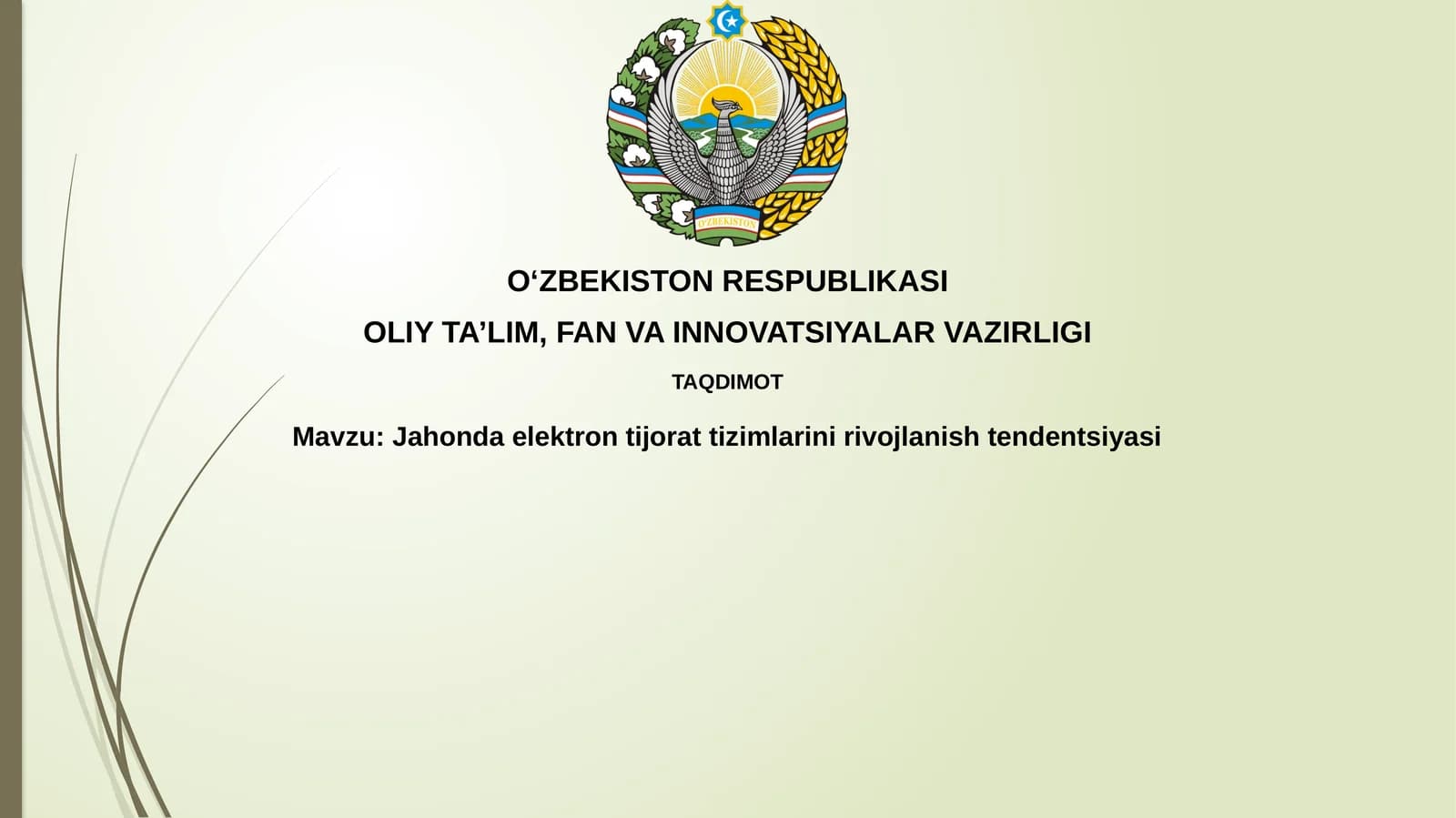 Jahonda elektrontijorattizimlarinirivojlanishtendentsiyasi