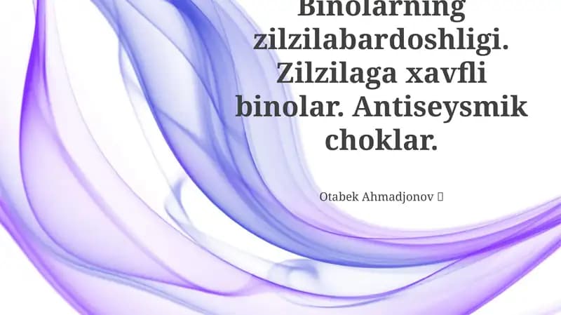 Seysmik Mustahkamlash Texnologiyalari