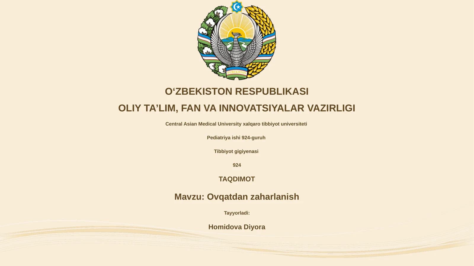Oziq-ovqatdan zaharlanish