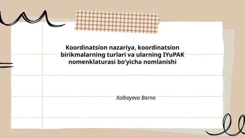 Koordinatsion nazariya