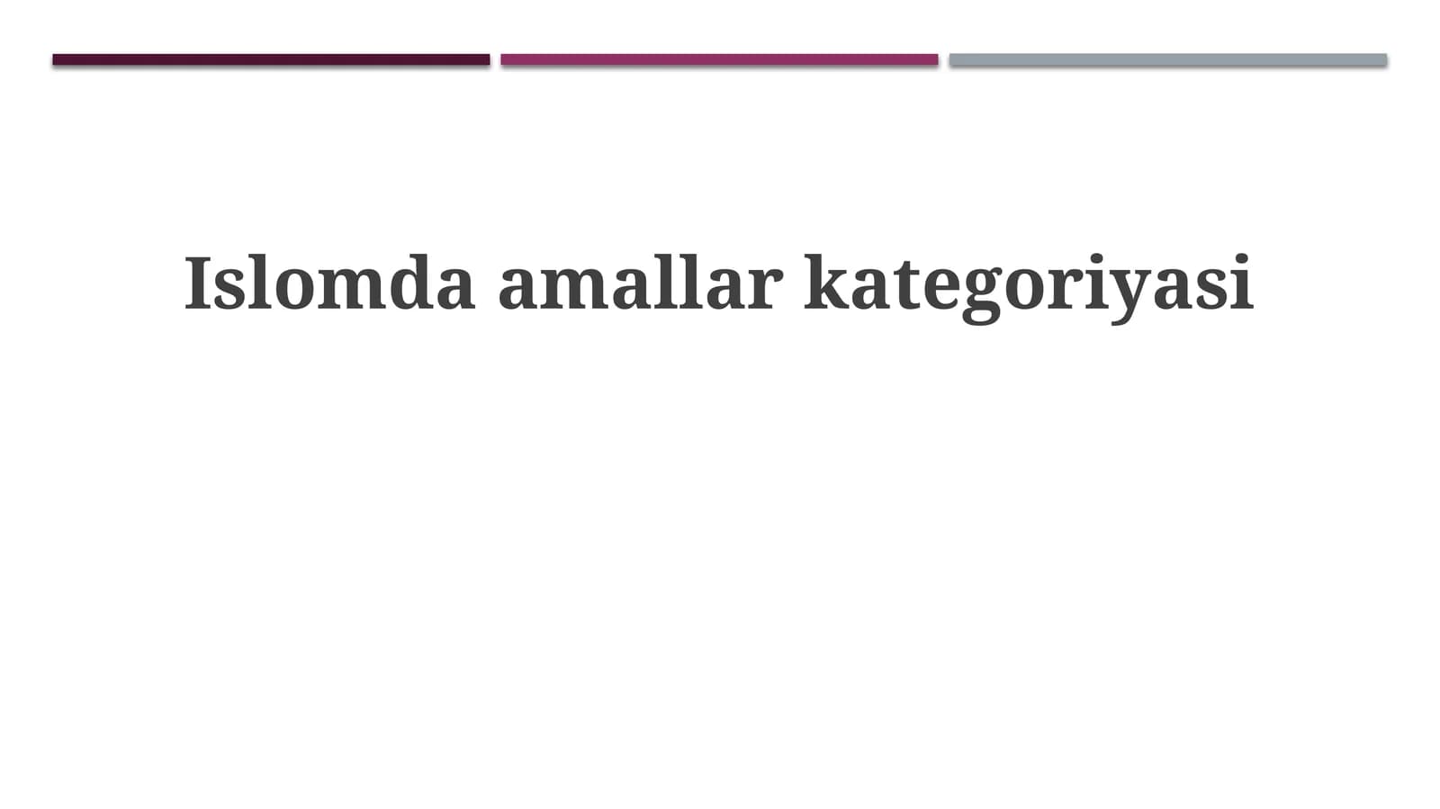 Islomda amallar kategoriyasi
