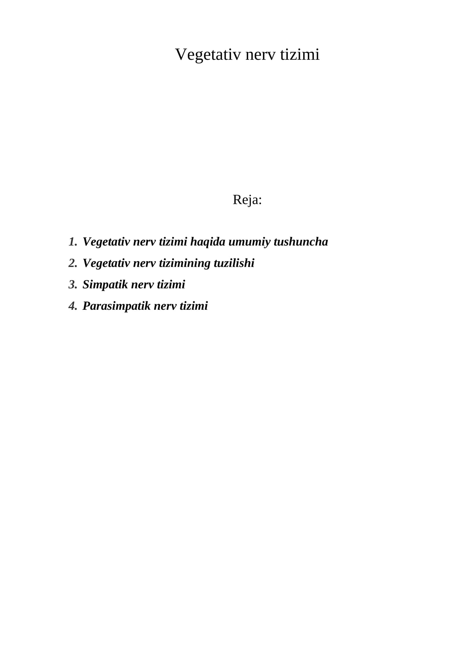 Vegetativ nerv tizimi