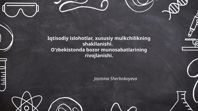Iqtisodiy islohotlar, xususiy mulkchilikning shakllanishi