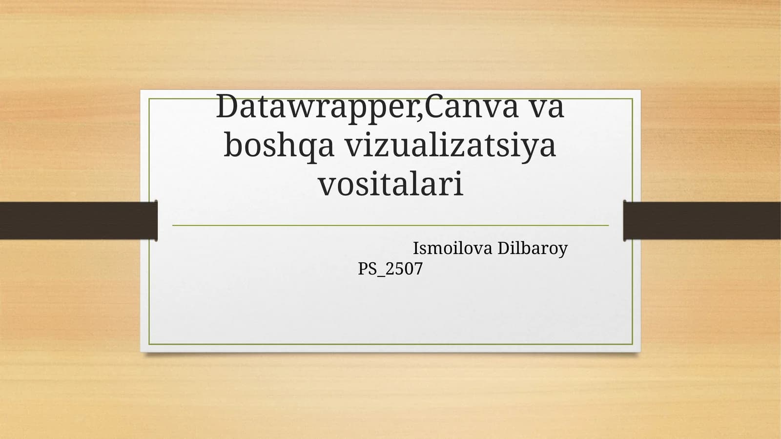 Datawrapper,Canva va boshqa vizualizatsiya vositalari
