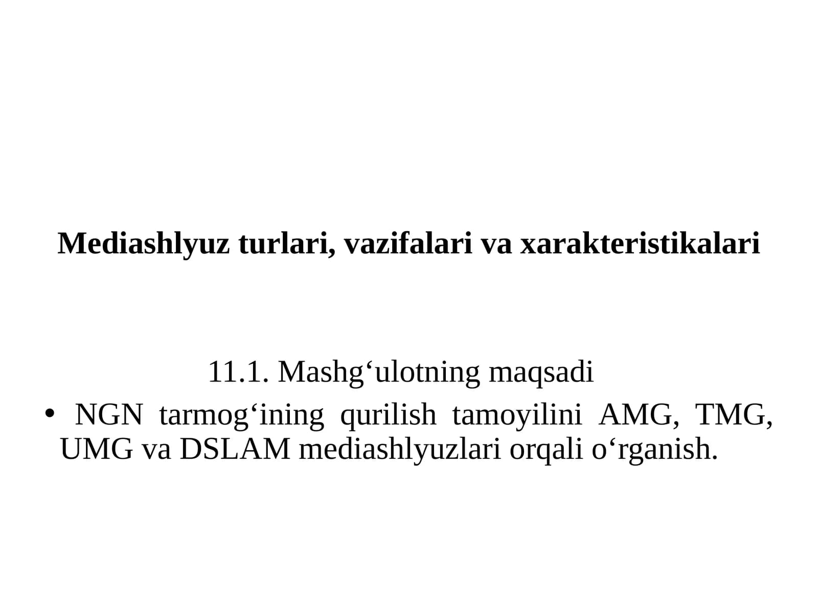 Mediashlyuz turlari, vazifalari va xarakteristikalari