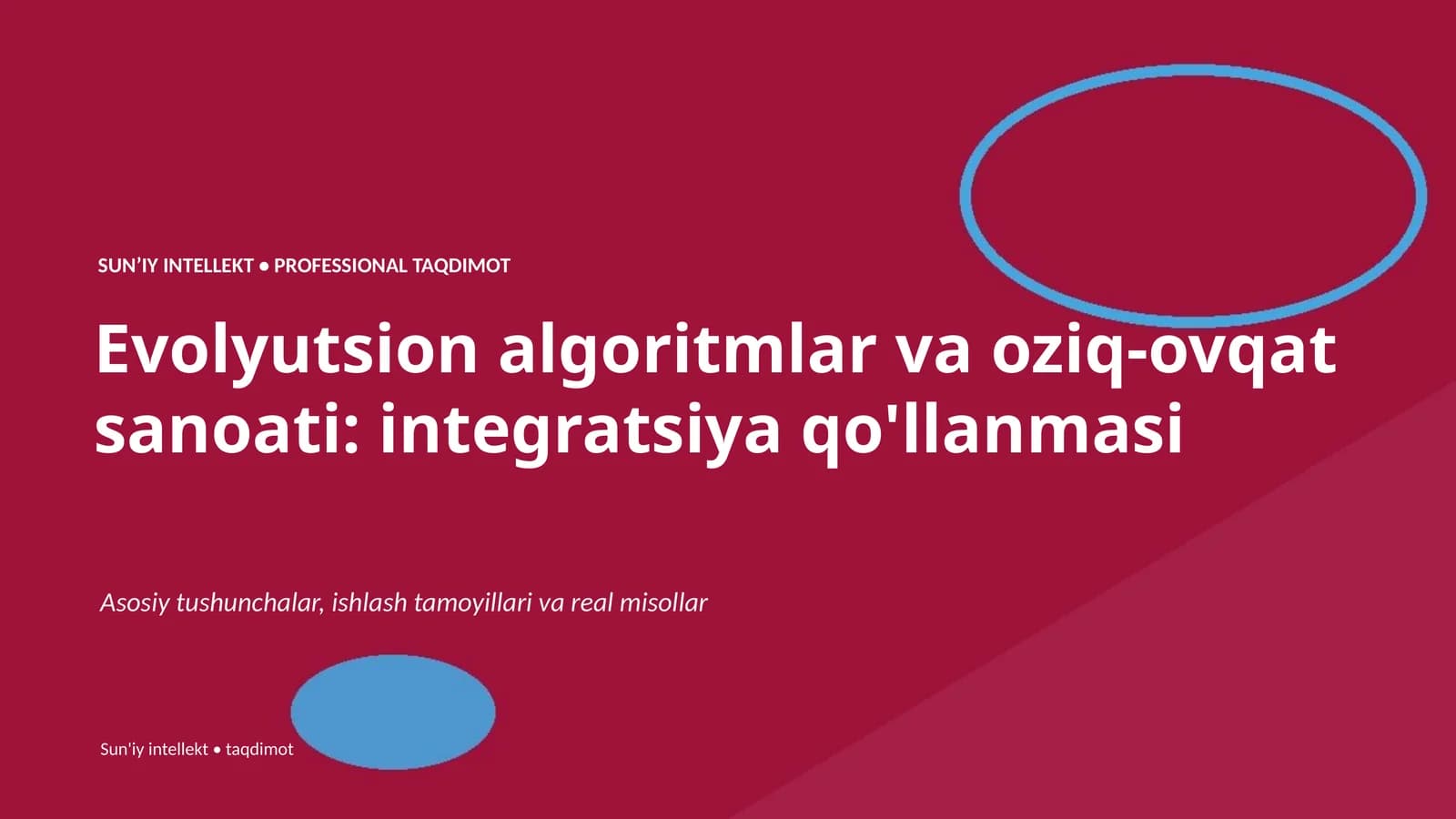 Evolyutsion algoritmlar va oziq-ovqat sanoati: integratsiya qo'llanmasi