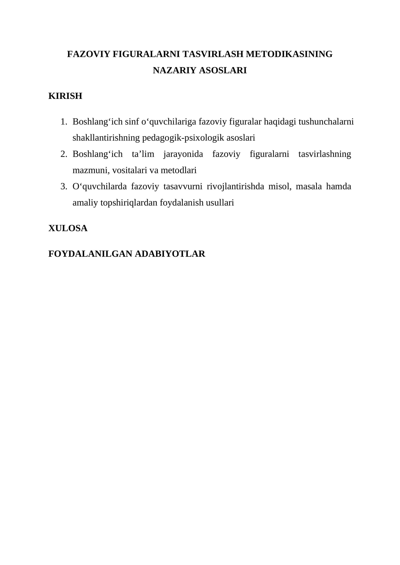 FAZOVIY FIGURALARNI TASVIRLASH METODIKASINING NAZARIY ASOSLARI