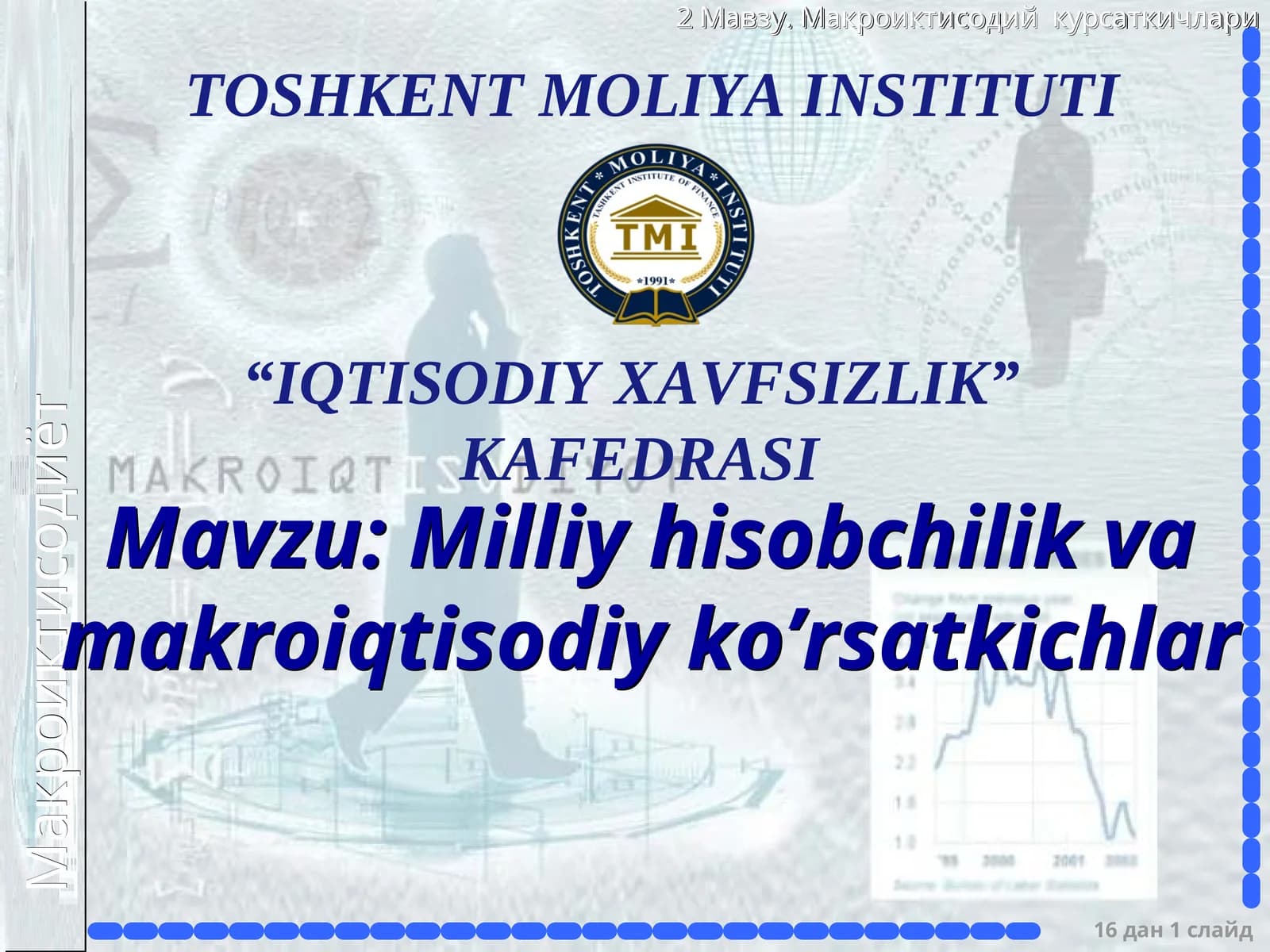 Milliy hisobchilik va makroiqtisodiy ko’rsatkichlar