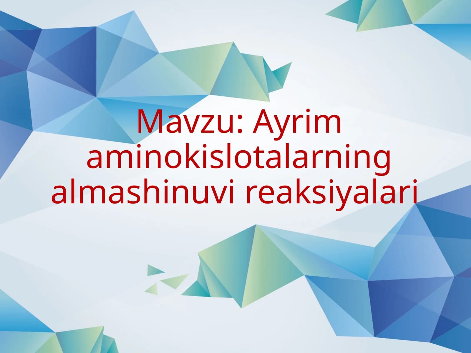 Ayrima minokislotalarning almashinuvir eaksiyalari