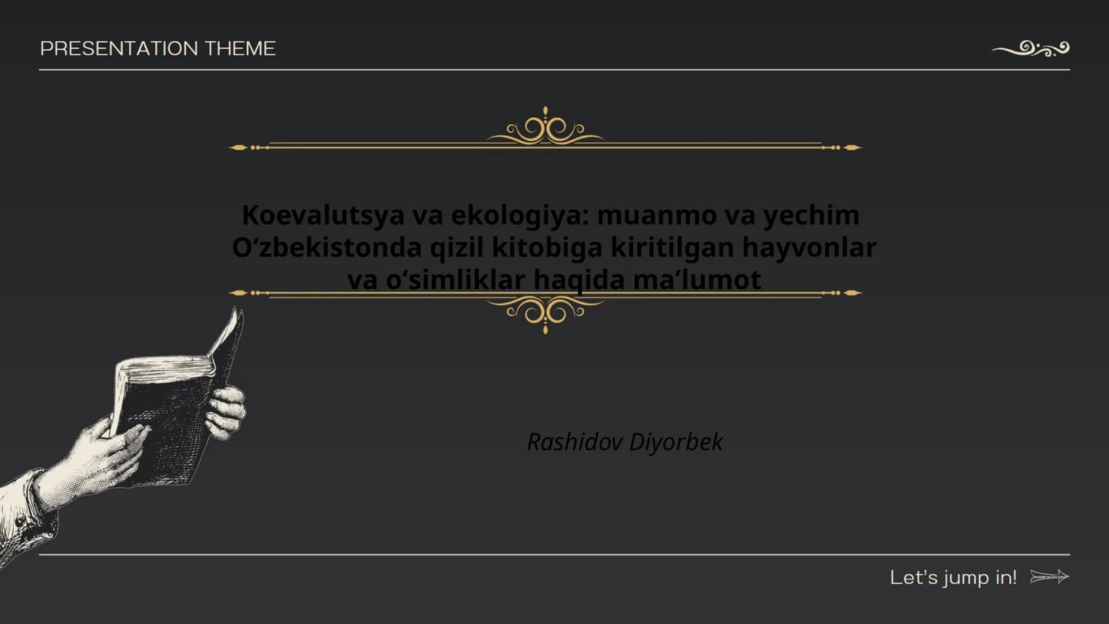 Koevalutsya va ekologiya: muanmo va yechim Oʻzbekistonda qizil kitobiga kiritilgan hayvonlar va oʻsimliklar haqida maʼlumot