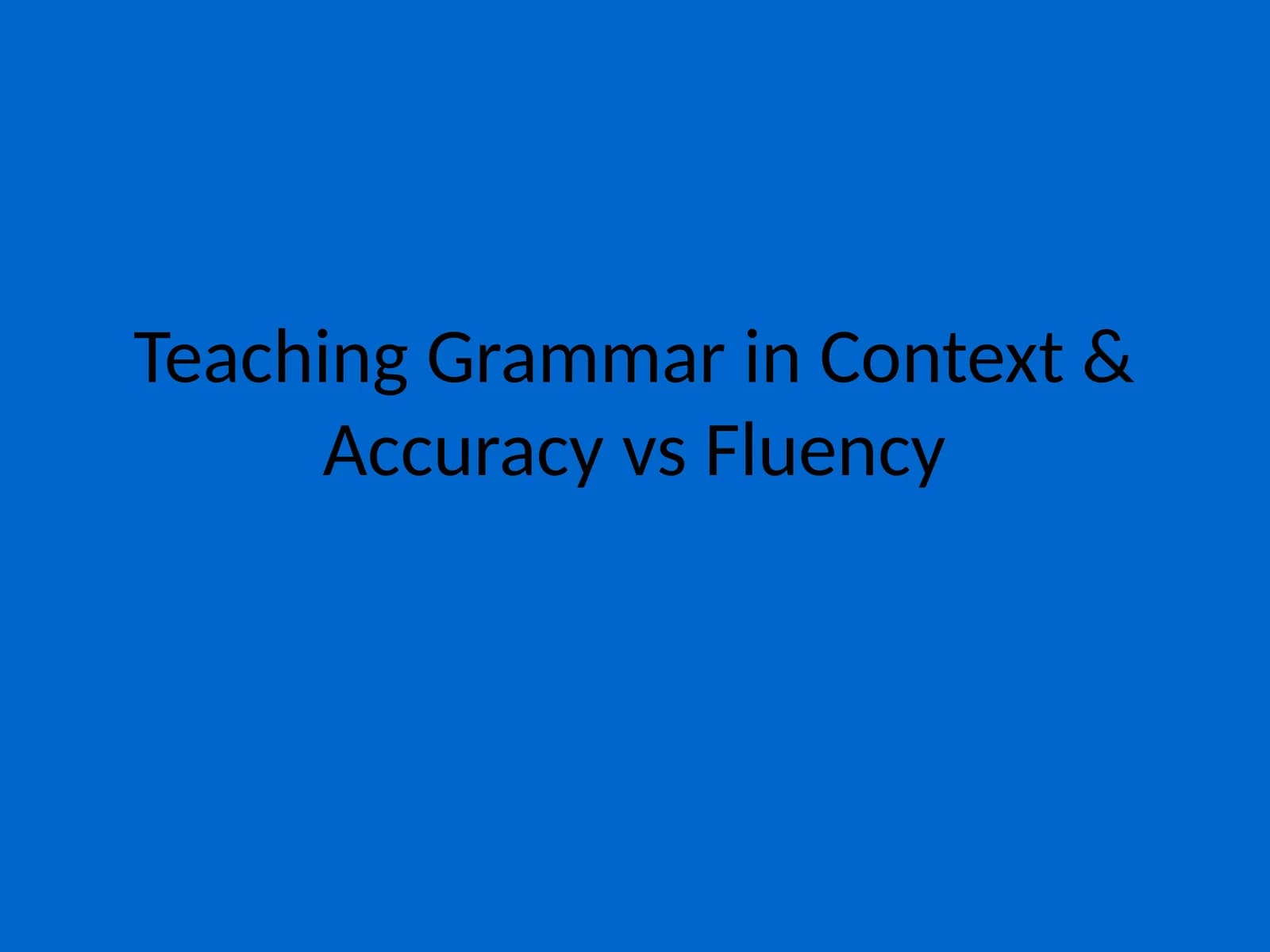 Teaching grammar in context