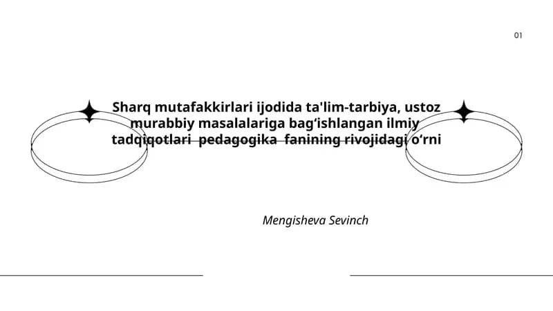 Sharq mutafakkirlari ijodida ta'lim-tarbiya