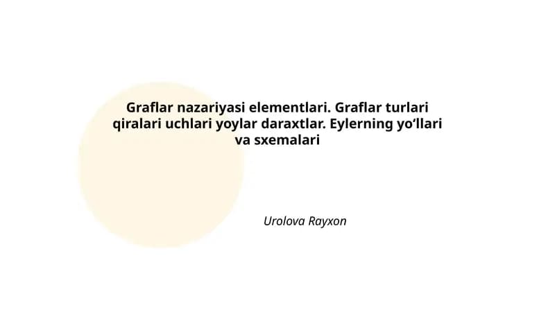 Grafiklar nazariyasi