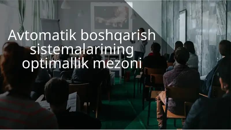 Avtomatik boshqarish sistemalarining optimallik mezoni