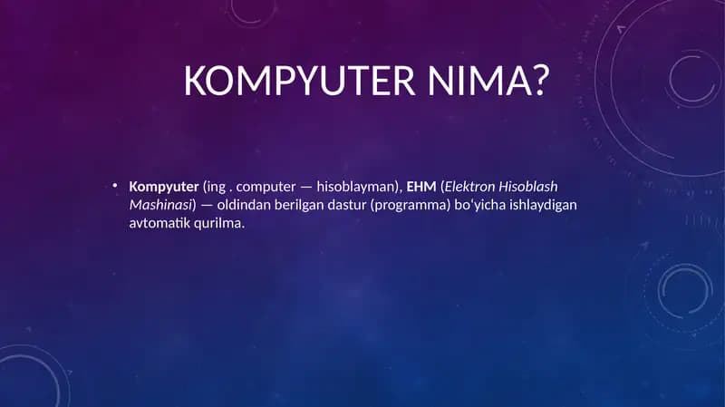 Kompyuter asosiy qismlari