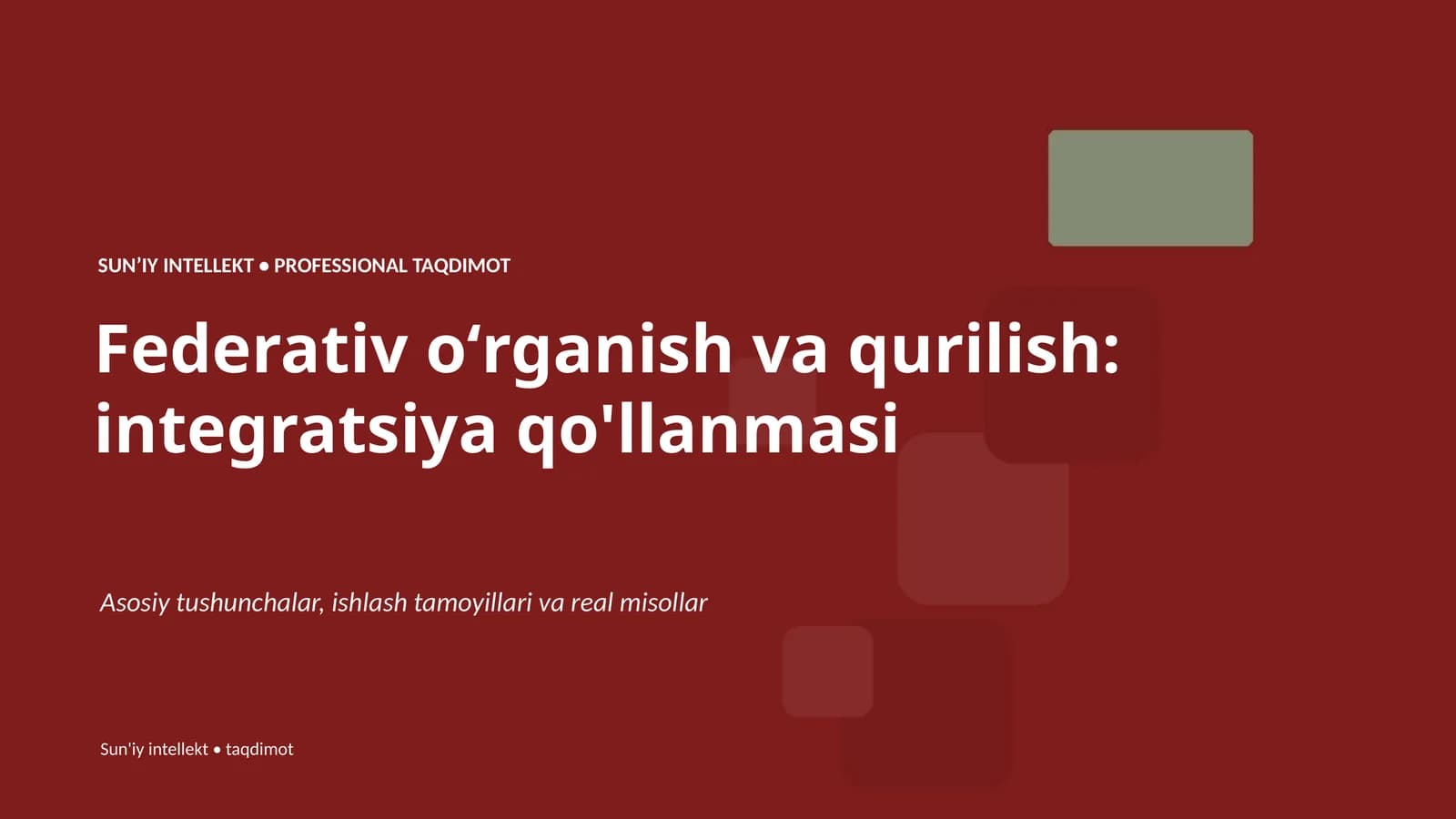 SUNʼIY INTELLEKT • PROFESSIONAL TAQDIMOT