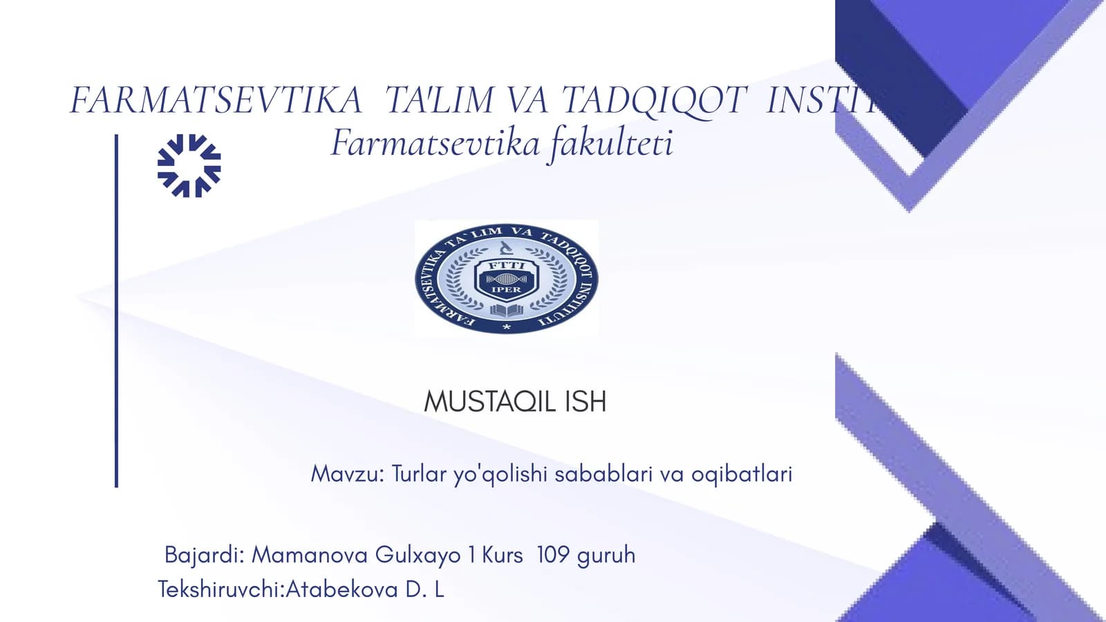 Turlar yo'qolishi sabablari va oqibatlari