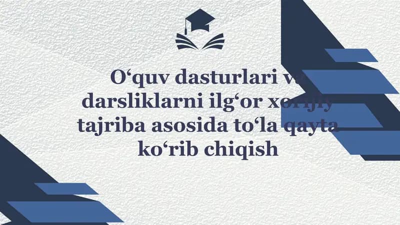 Oʻquv dasturlari va darsliklar