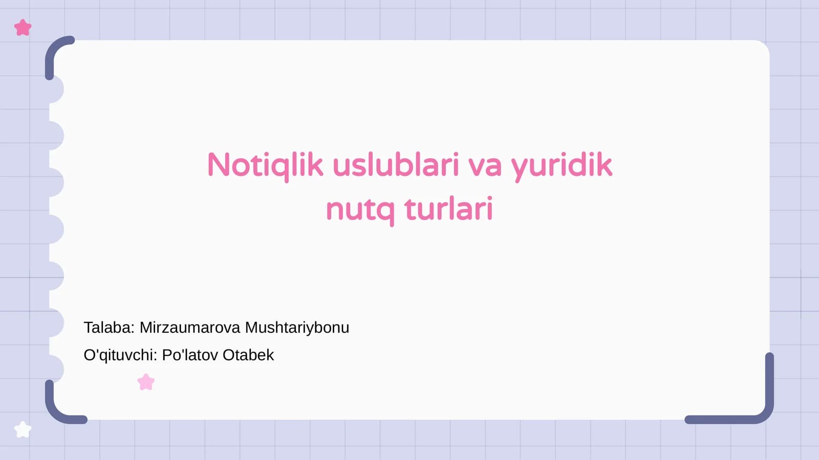 Notiqlik uslublari va yuridik nutq turlari