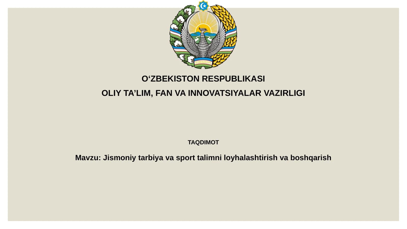 Jismoniy tarbiya va sport ta’limi