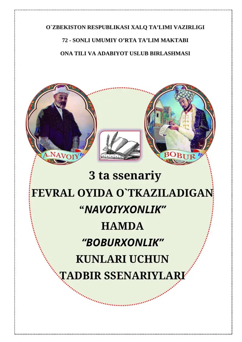TADBIR SSENARIY "NAVOIY YOD-ILA YASHAYMIZ MUDOM!"