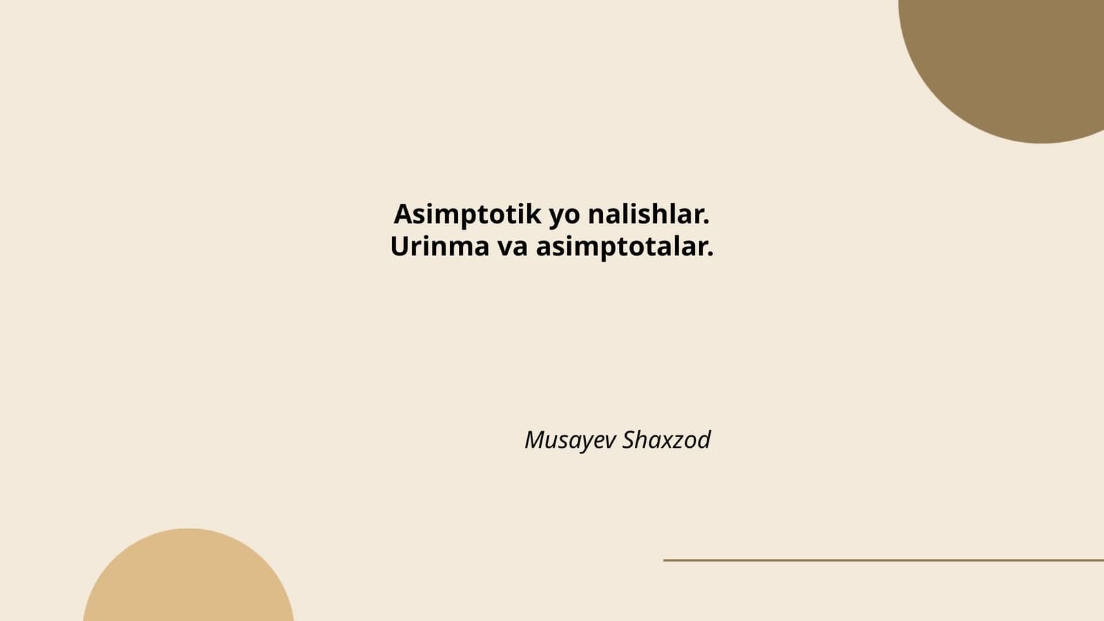 Asimptotik yo nalishlar