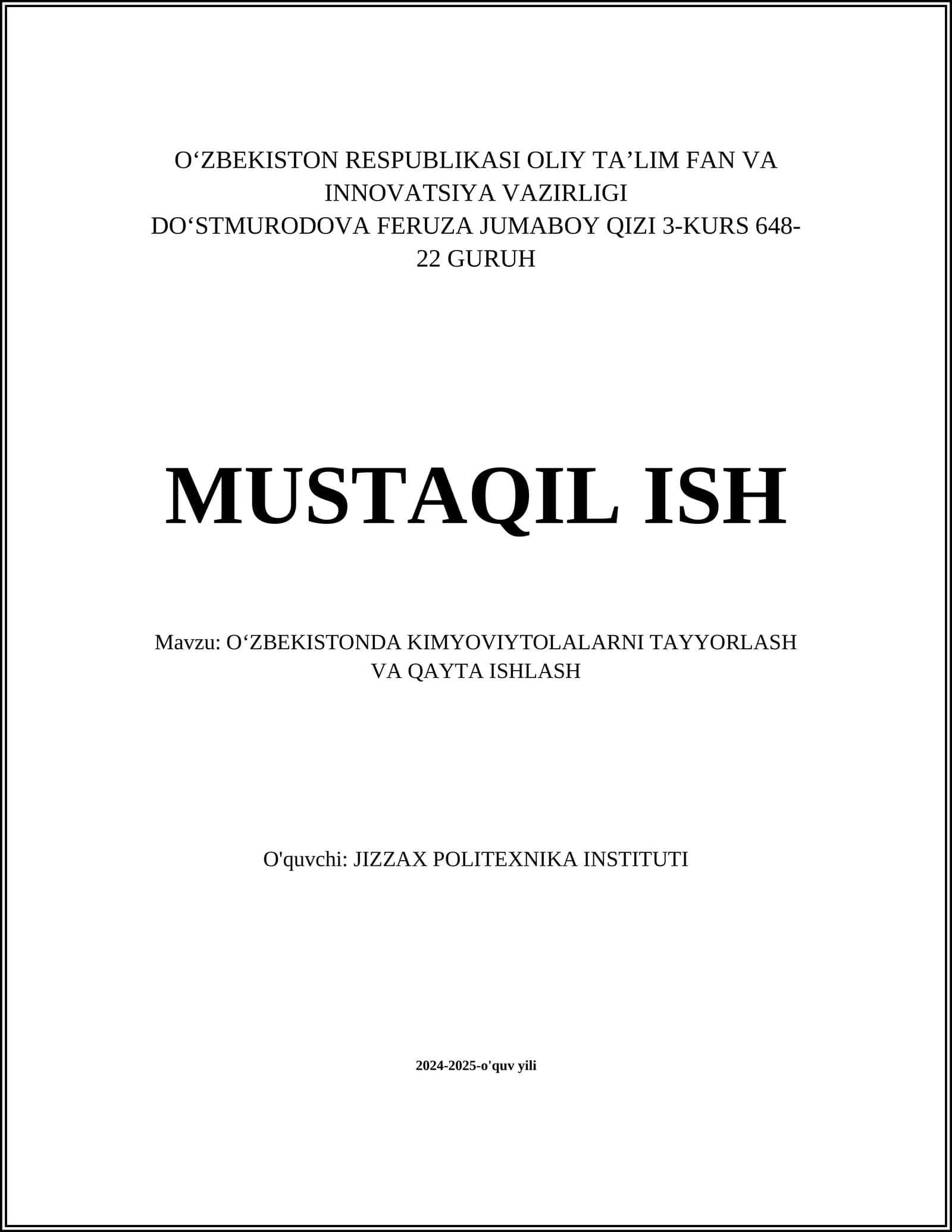 Oʻzbekistonda kimyo sanoatining rivojlanish tarixi